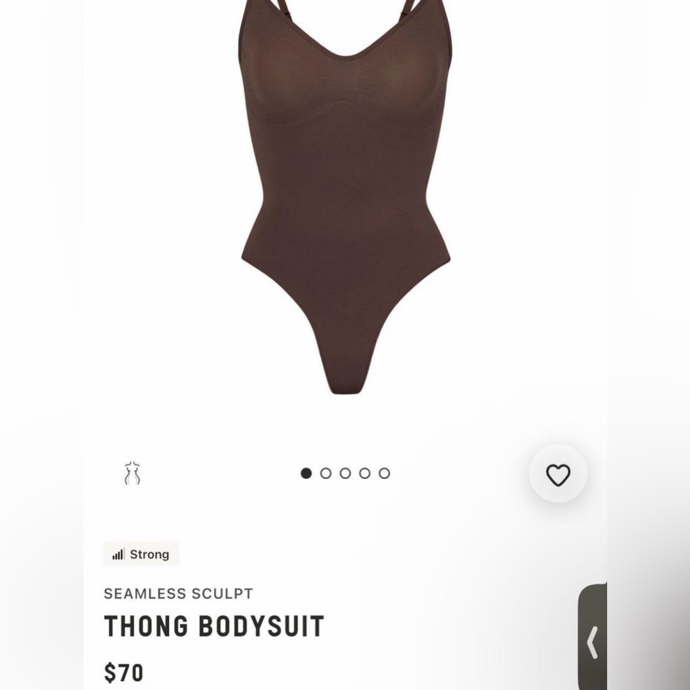 SKIMS Brown Thong Bodysuit Shapewear